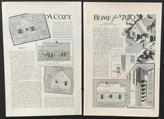 2 Bedroom Cape Cod House 1933 HowTo Build PLANS 20’x26’ or 20’x32’