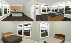 28×34 House — 2 Bedroom 2 Bath — 952 sq ft — PDF Floor Plan — Model 1D