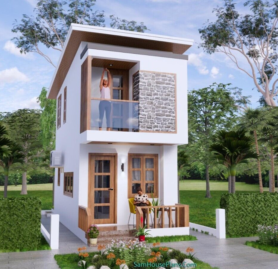 10×20 Feet Small House 3×6 Meter 1 Bed 2 Baths Shed Roof PDF Plan (A4 Hard Copy)