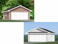 20×24 2-Car Garages — 480 sq ft — PDF Floor Plan — Model 7A and 7C