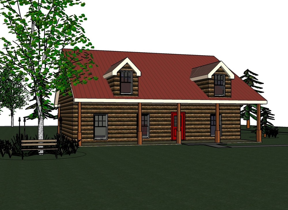 Blanche_1415G-2 Logs, 3 bed / 2 bath , 2 car garage, future upstairs, PDF