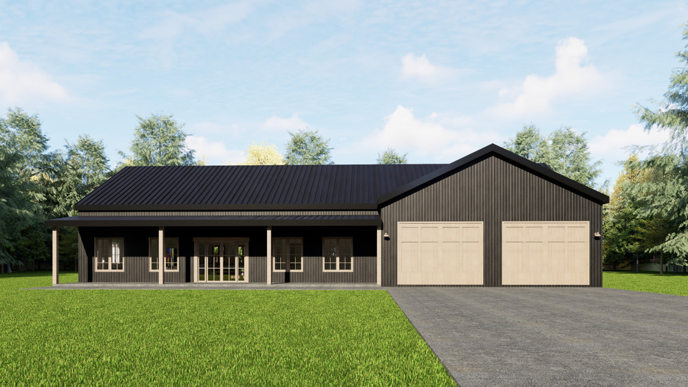 Barndominium 3 Bed 2 Bath with 2 car shop 43’X70′ 3,000 sq. ft. | PDF Download