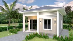 21×21 Feet One Bed 1 Bath House Plans 6.5×6.5 Meter Hip roof PDF (A4 Hard Copy)