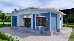 House Plans 13×7.5 Meter 43×25 Feet 3 Beds 2 Baths Shed Roof (A4 Hard Copy)