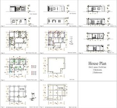 Small House Plan 10×11 Meter 33×36 Feet 3 Beds 2 Baths Terrace (A4 Hard Copy)