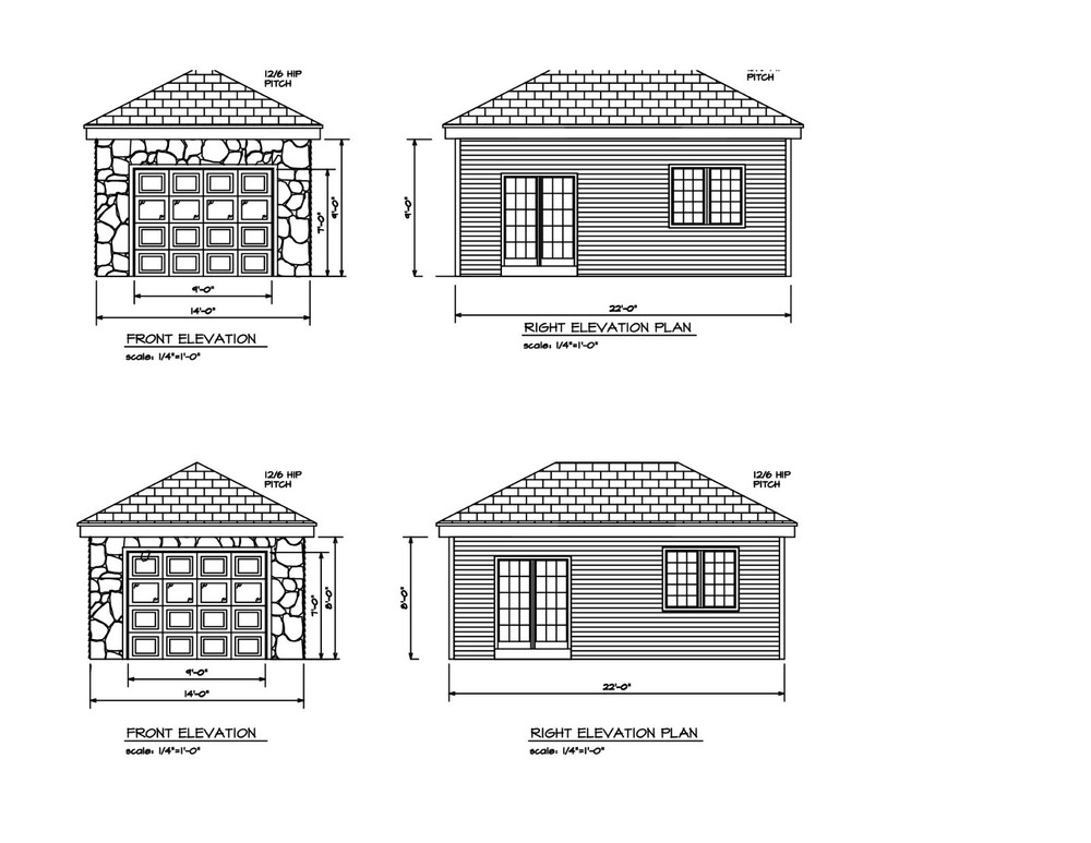 22’X14′ GARAGE PLANS MODIFY 22’WX14’D FOR USER lawyer_shari exist slab-footers