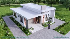 26×36 Feet House Plans 8×11 Meter 2 Beds 2 Baths Terrace Roof PDF (A4 Hard Copy)