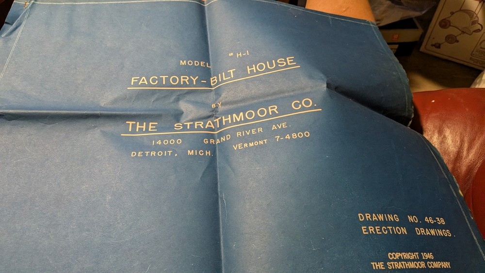 #46 Vintage 40s 1946 HOUSE BLUEPRINTS-MCM-Mid Century Modern RANCH-Floor Plan