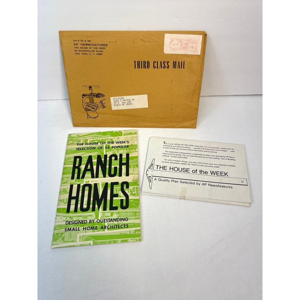 Vintage Ranch Homes Catalog w/ Home Of The Week Supplement 1975