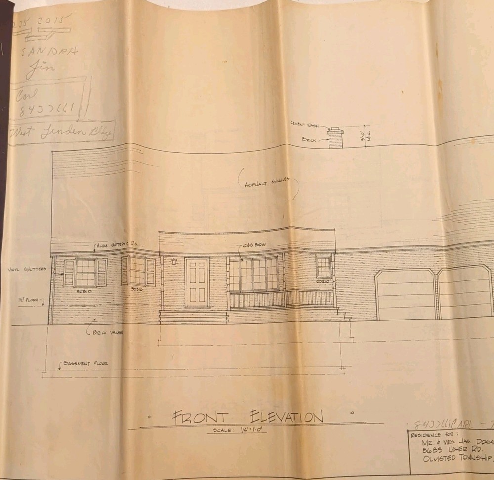 Home Blueprint Set, Elevations & Floor Plans Jas Dossa Home, Olmstead OH