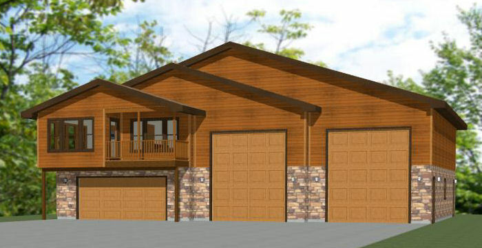 60×50 Apartment with 2-Car 2-RV Garage – PDF FloorPlan – 1,694 sqft – Model 1