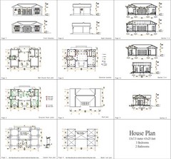 Custom Home Plan 13×7.5 Meter 43×25 Feet 3 Beds 2 Bath Gable Roof (A4 Hard Copy)