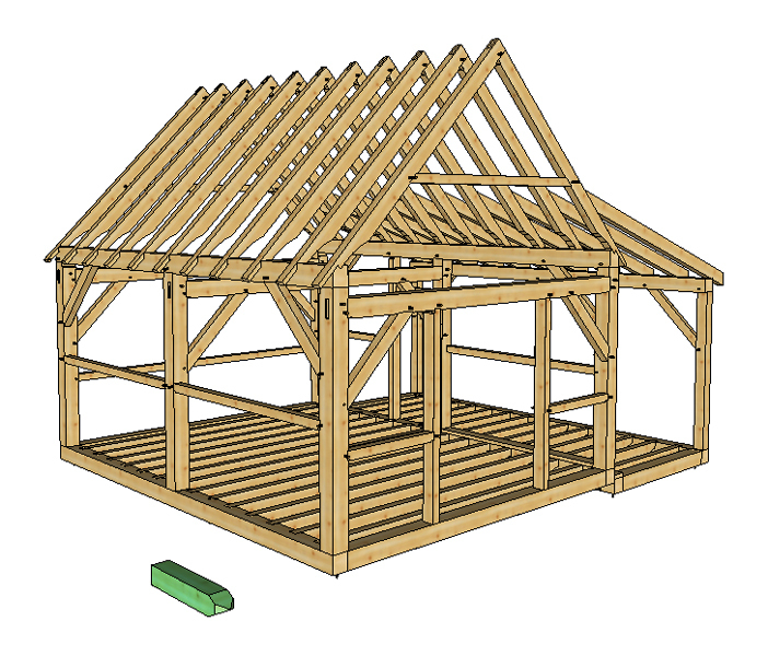 Timber Frame Cabin PRINTED Plans 16’x20′ w/porch 2 doors, plans on 8 1/2×11 new
