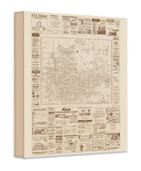 Phoenix Arizona Vintage City Map Mid Century Street Plan with Historic Ads