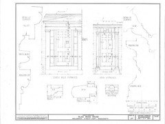 Gambrel roof Colonial home plan, clapboard siding, many rooms, printed drawings