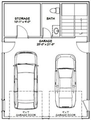 24×32 House — 1 Bedroom 1.5 Bath — 830 sq ft — PDF Floor Plan — Model 7A