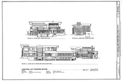 Frank Lloyd Wright’s Dana House Prairie Style home, detailed architectural plans