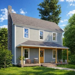 16×32 Farmhouse Plans – 2 Story Country Cottage Home Design