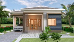 One Story House 10×11 Meter 33×36 Feet 3 Bedrooms Hip Roof PDF (A4 Hard Copy)