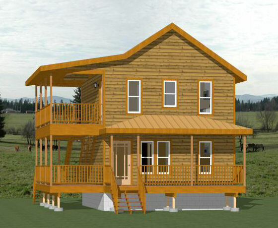 20×24 Duplex — PDF Floor Plan — 960 sq ft — Model 1A