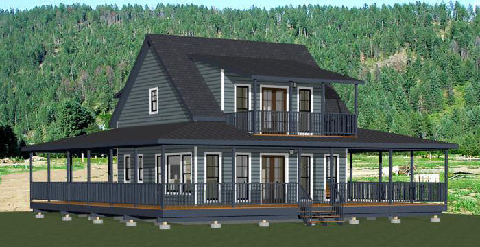 24×24 House — 2 Bedroom — 1.5 Bath 1,038 sq ft — PDF Floor Plan — Model 3H