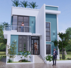 25X30 Small House Plan 7.5×9 Meter 4 Beds 4 Bath Terrace Roof PDF (A4 Hard Copy)