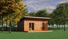 Modern In-Law Suite Plans 19×28 – ADU Cabin – Guest House Blueprints