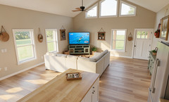 Modern Barndominium Plan: 1,218 (Living) Sqft -2 Bed- 2 Bath- 2 Car Garage