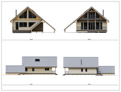 42’x70′ 2 Bed, 2 Bath A-Frame Cabin Architectural Build Plans PDF Download
