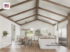 Great Oak Barn Barndominium Modern House Open Plan Design 68 x 38 – 3 Bed 2 Bath