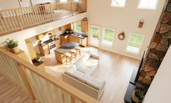 2 Story Country Loft Plan: 3,159 (Living) Sqft, 5 Bed – 2.5 bath – 4-Car Garage
