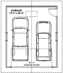 20×24 2-Car Garage — 480 sq ft — PDF Floor Plan — Model 6A