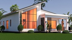 3-Bedroom Modern House Plan (Skillion Roof)