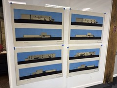 Modernist Architectural Elevation Prints Set of 7 Large 30×40 Paper Drawings
