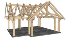 18′ x 24′ 3 Gable Timber Frame Pavilion DIY Building Plans, Downloadable PDF
