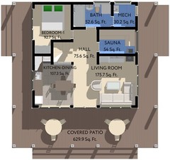 Charming Home 3 Bed, 1 Bath, 729SF Architectural Build Plans PDF Download