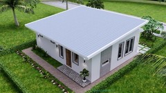 33×27 Feet Small House Plan 10×8 Meter 2 Beds 2 Baths Shed Roof (A4 Hard Copy)