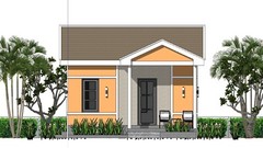 20×25 Small House Plan 6×7.5 Meter 1 Bed 1 Bath Gable Roof PDF & A4 Hard Copy