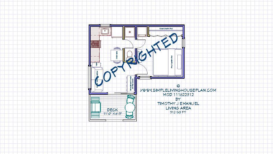 312sqft – 16’x22′ – 1bedrm1bathTiny House design – ala cart