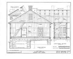 Timber frame cottage, printed architectural drawings, single story home plan