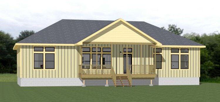 60×30 House — 4 bedroom 3 Bath — 1,800 sqft — PDF Floor Plan — Model 3B