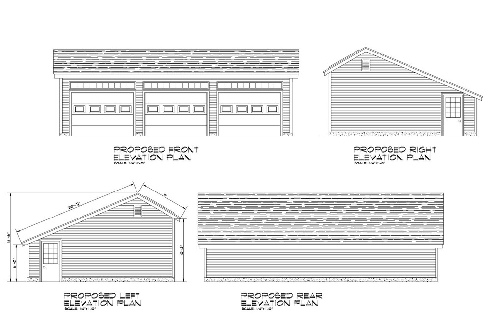 24’X38′- 38’X24′ SALT BOX 3 CAR GARAGE PLANS POLE BARN GARAGE PLAN 17-2438-SB-1