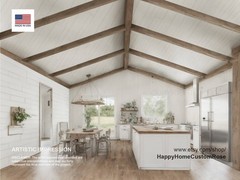 Great Oak Barn Barndominium Modern House Open Plan Design 68 x 38 – 3 Bed 2 Bath
