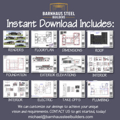 The Pedernales Barndominium – 4 Bedrooms / 3 Baths 2,973 SF Design Blueprints