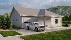 Rural Residence 3 Bed, Bathroom, 2 Car Garage CAD Blueprints Metric/Imperial