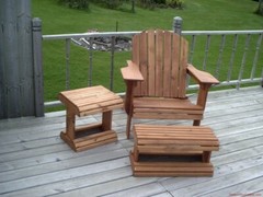 ADIRONDACK CHAIR & OTTOMAN Woodworking Plan Wood Plans Full Size Patterns