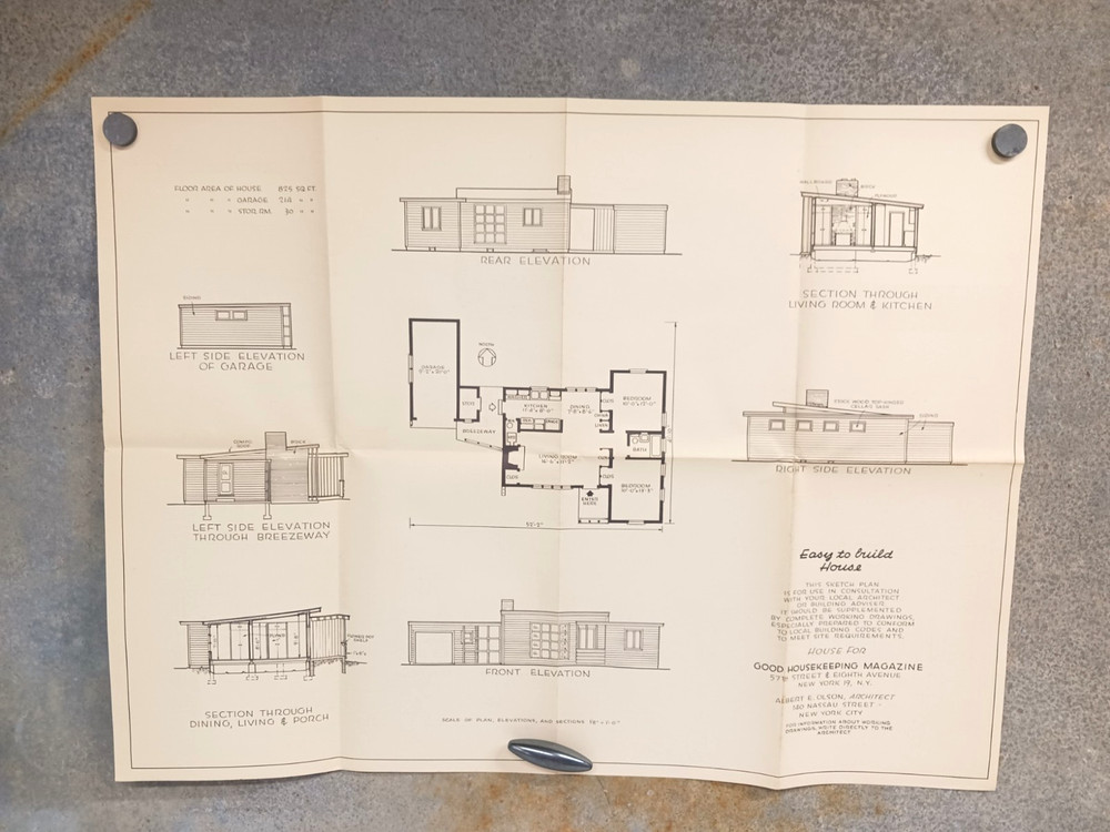 VTG Easy To Build House Good Housekeeping Floor Plan Albert Olson MCM Sleek
