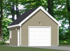16×24 1-Car Garage — 384 sq ft — PDF Floor Plan — Model 7F