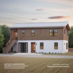 Maple two-level Duplex House Plan Design – 2200 SF – Modern Multifamily – Drawin