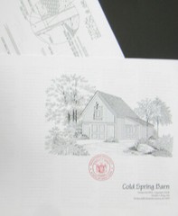 Cold Spring Car Barn & Shop with Loft – 3 Sets of Pole Barn Plans (eB-104×3)